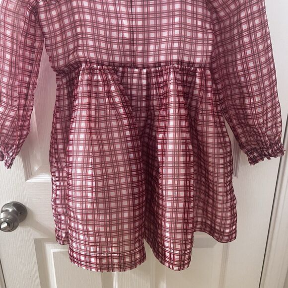 Crewcuts J.Crew Girl's Fairy-Tale Dress in Organza Plaid Ivory Vibrant Flame 12 - Picture 13 of 13